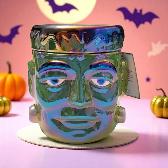 NEW Martha Stewart Iridescent Ceramic Frankenstein Soy Candle 14 oz Apple Scent - Picture 3 of 9